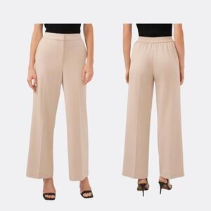 Halogen Elastic Back Pants Oxford Tan Size 2 Wide Leg Trousers NWT